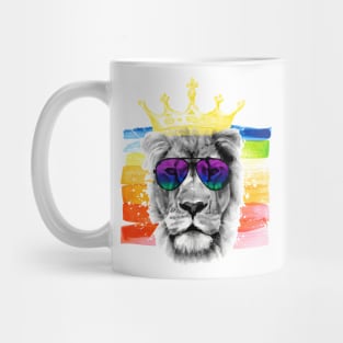 Lion - King - Gay Pride - Rainbow - Watercolors Mug